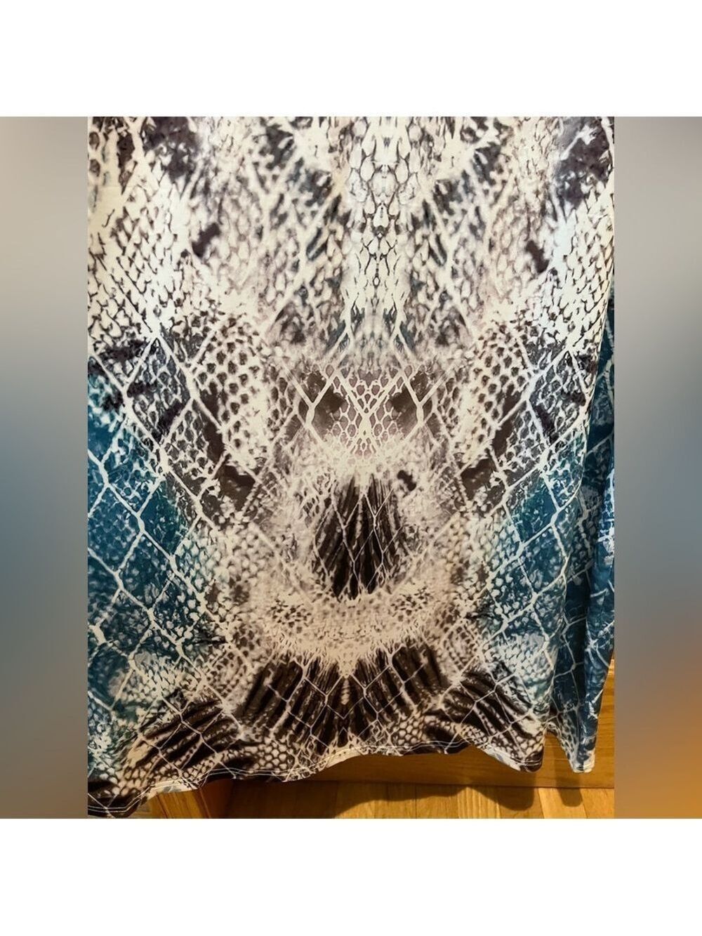 Women's Blue Snakeskin Print Bohemian Maxi Cami Dress Large - Picture 15 of 15